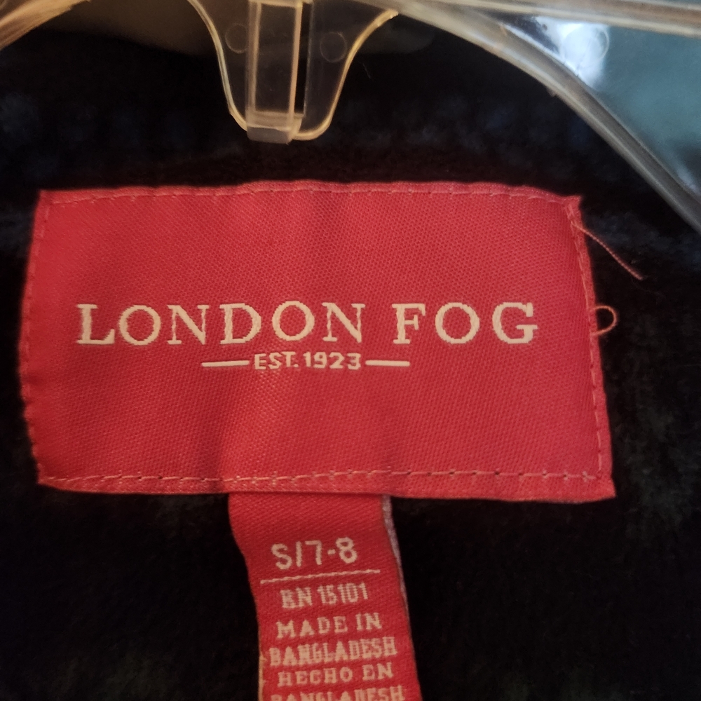 Girls London Fog Green Hooded Lined Coat